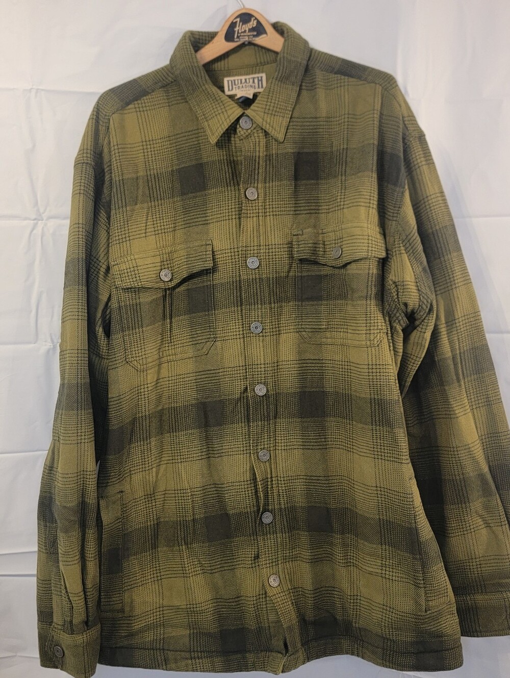 Heavy duty Duluth Trading Company Flannel shirt jacket, Size XL TALL